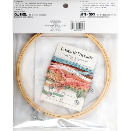 Happy Place Counted Cross Stitch Kit by Loops & Threads®